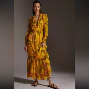 Farm Rio Printed Chiffon Maxi Dress